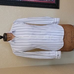 WOMENS RALPH LAUREN BLUE LABEL STRIPED DRESS SHIRT SIZE 4